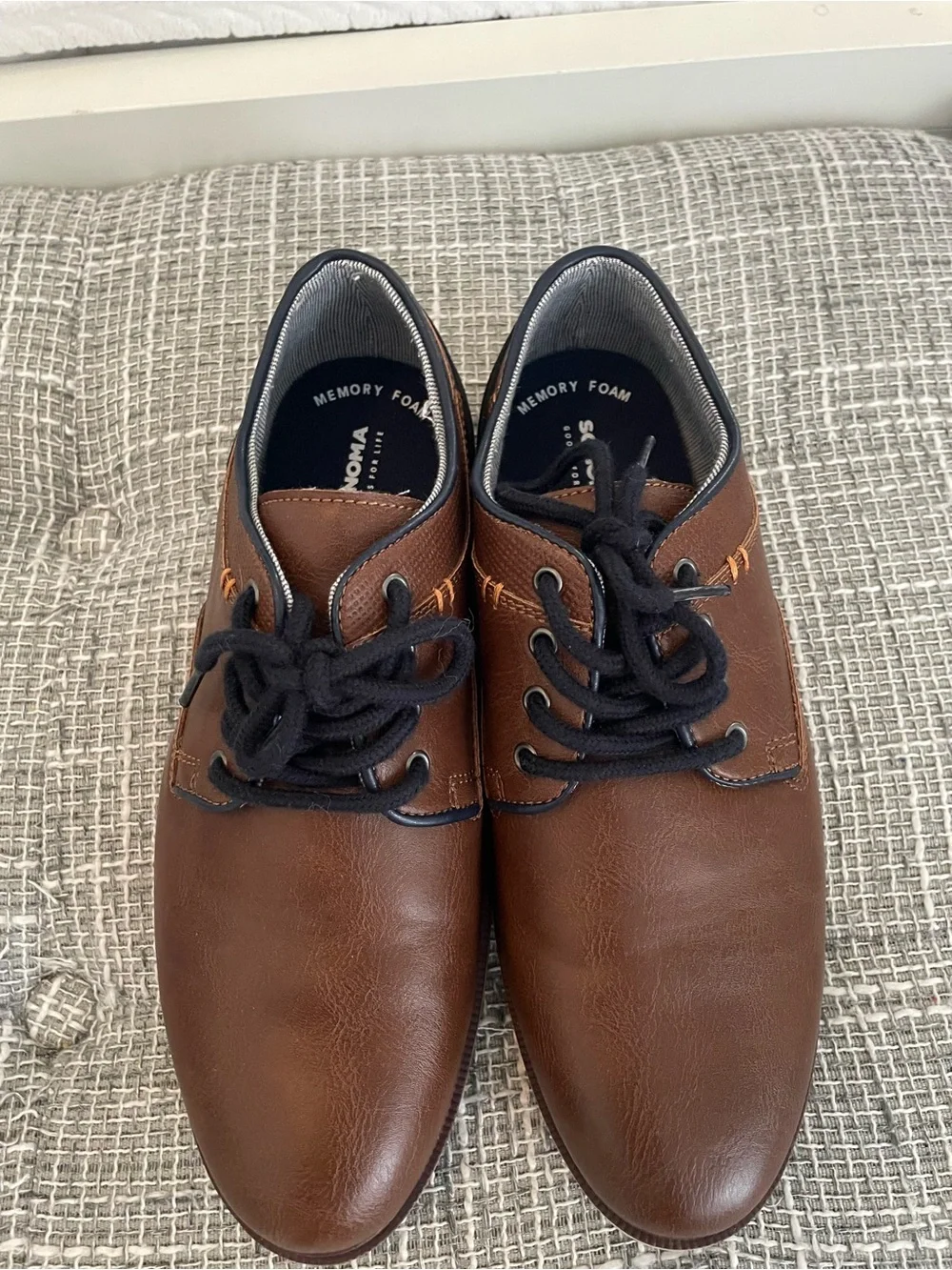 Kids Sonoma Brown Dress Shoes with Black Laces